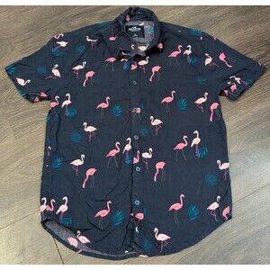 Hollister Summer Shirt Button Up Short Sleeve Size Extra Small (130m)